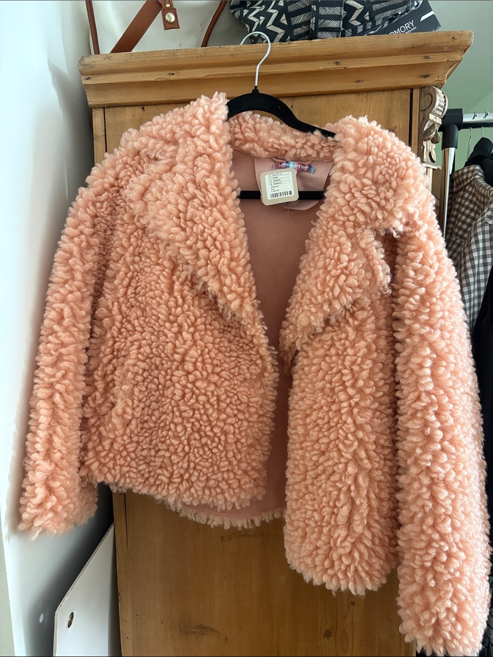 Urban Outfitters Peach Plush Sherpa Coat